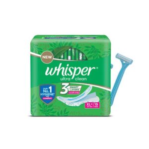 WHISPER, Cottony Clean Diaper Flow Wings 8 Pads [SANITARY NAPKIN